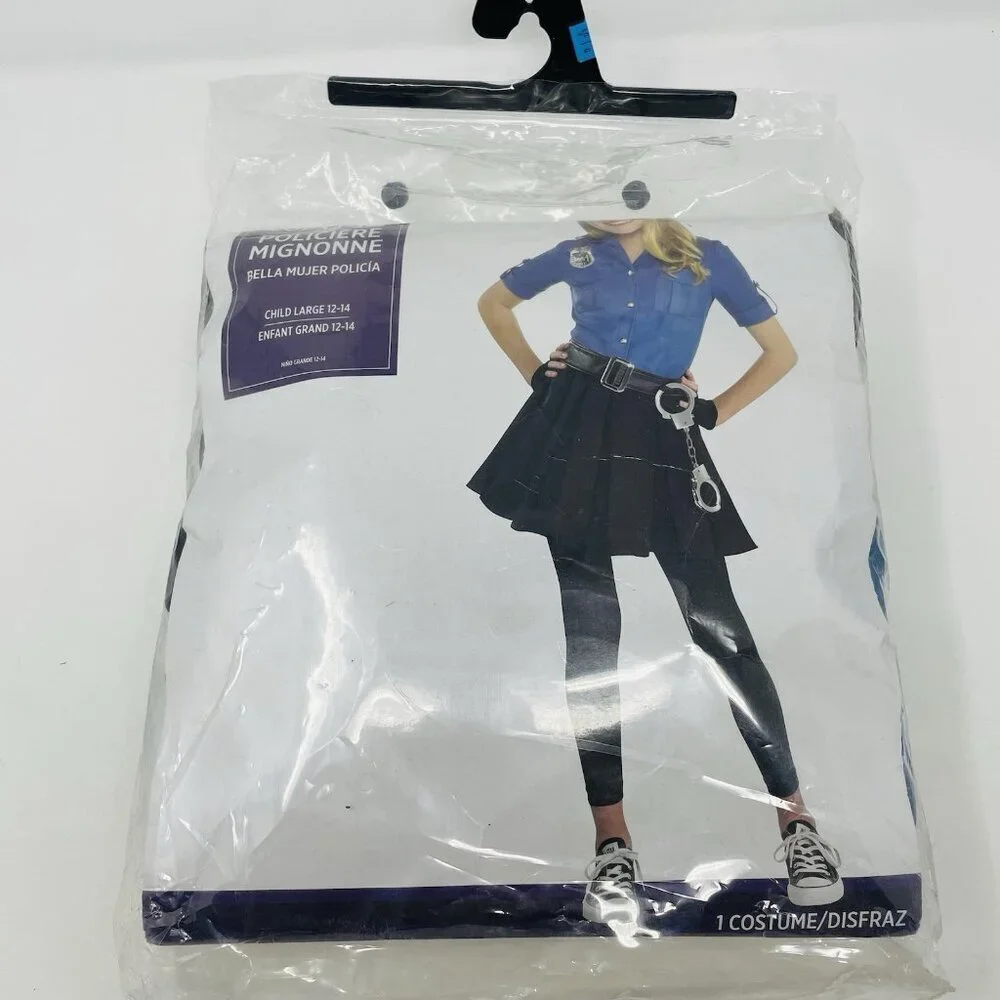 Cop Cutie Police‎ Officer Youth Girls Size Large 14/16 Halloween Costume in Blue